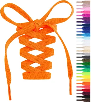 Handshop Flat Shoelaces 5/16" - 20 Colors in 36"-72" Shoe Laces For Sneakers