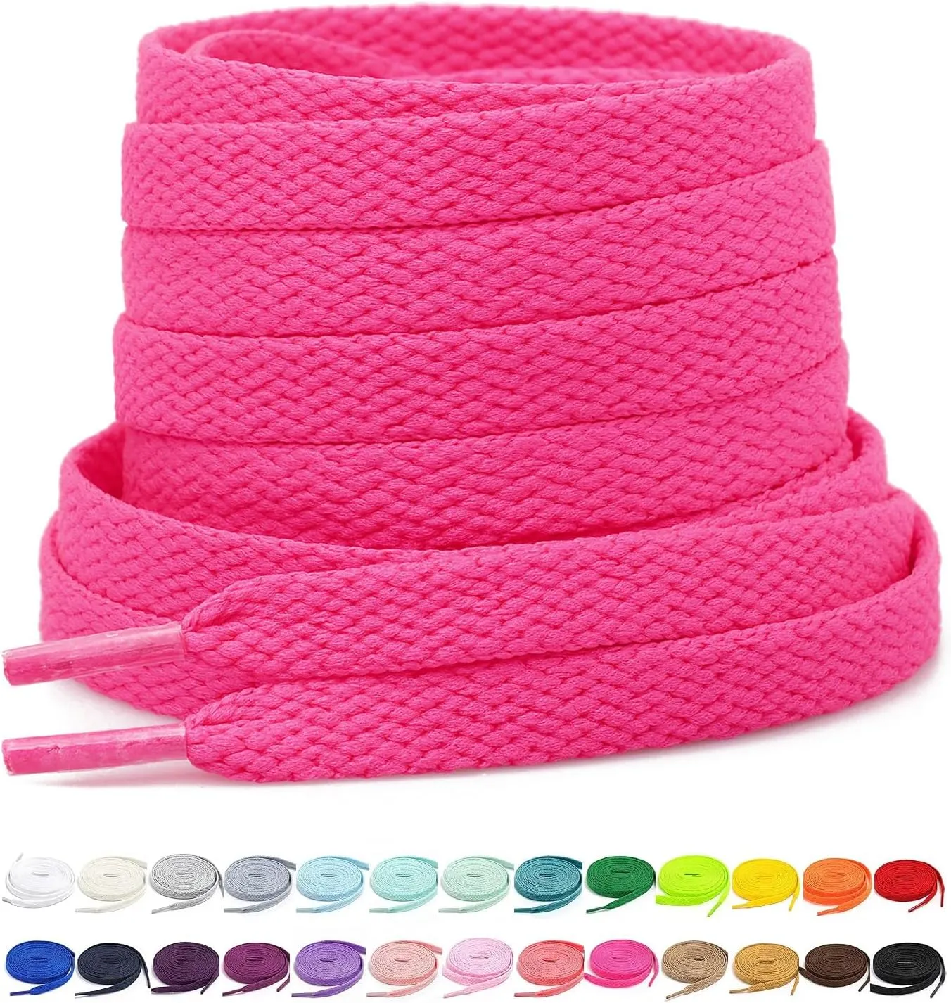 Stepace [2 Pairs Flat Shoe Laces for Sneakers 30"-72" Length 26 Color Shoelaces